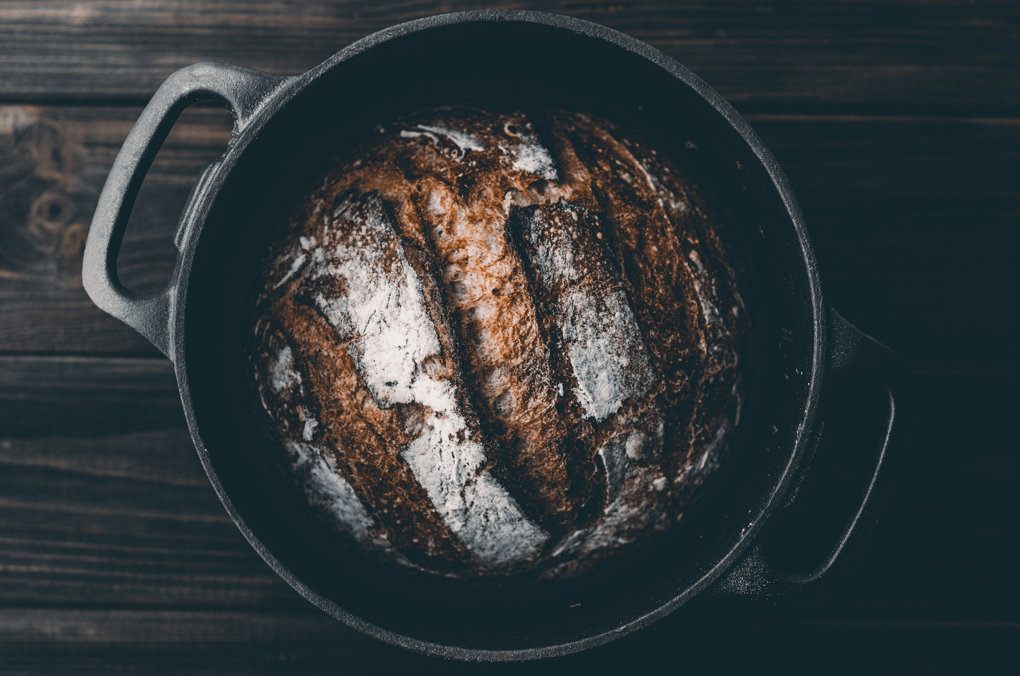 A loaf of fresh bread, still warm